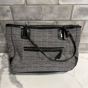 Coach Oxford Signature C Logo Bag - Black/Gray